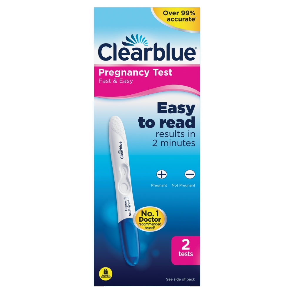 Clearblue Fast & Easy Þungunarpróf 2stk. í pakka - Frjósemisvörur Freyju